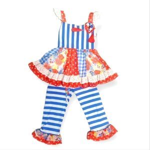 NWT Counting Daisies Apron Dress & Leggings Set